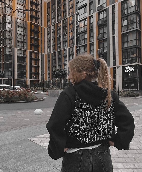 Толстовка \ худі унісекс з принтом - AMORE. Бордовий, L Чернівці - фото 1