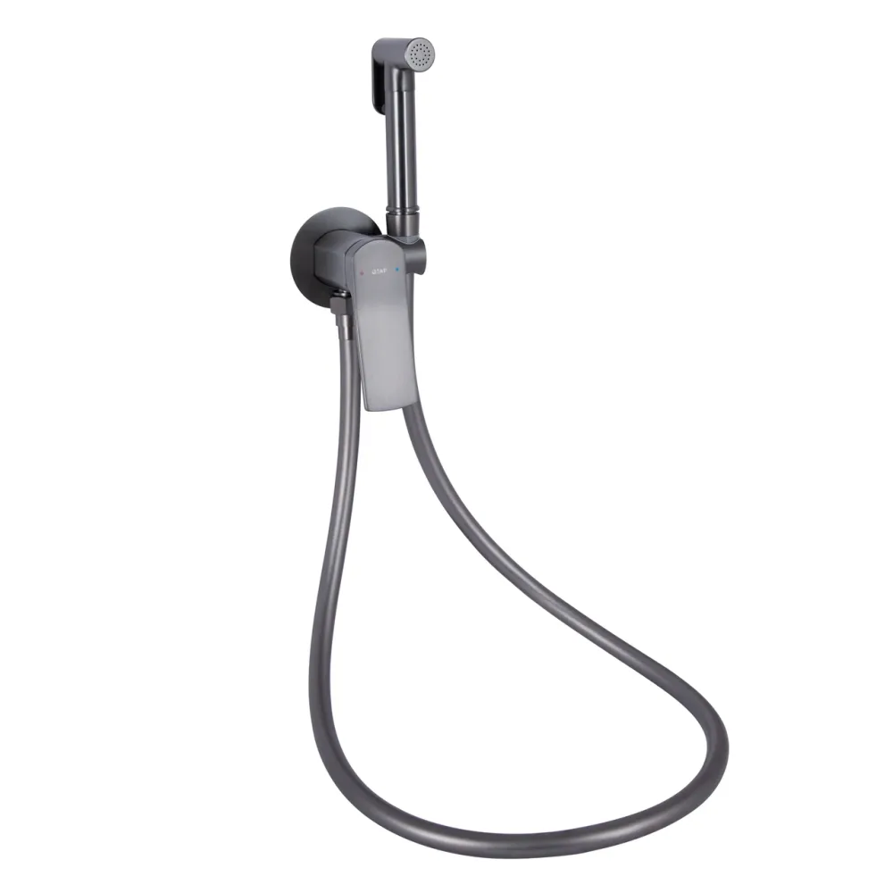 Набор для гигиенического душа Qtap Slavonice округлый QTSLA262GMB45916 Gunmetal Black PVD Киев - изображение 1