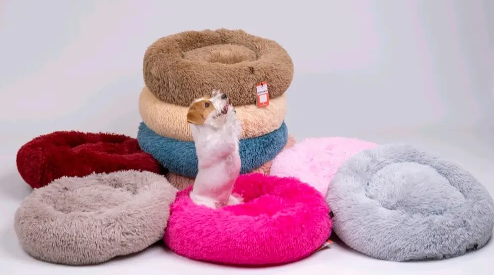 Круглий плюшевий лежак для котів і собак Happy Peppy Fluffy (Хеппі Пеппі) 40 х 40 см., Зелений Запоріжжя - фото 2