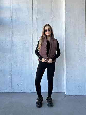 Жіноча тепла жилетка на блискавці плащівка емі на силіконі Шоколад, 42/44 Одеса