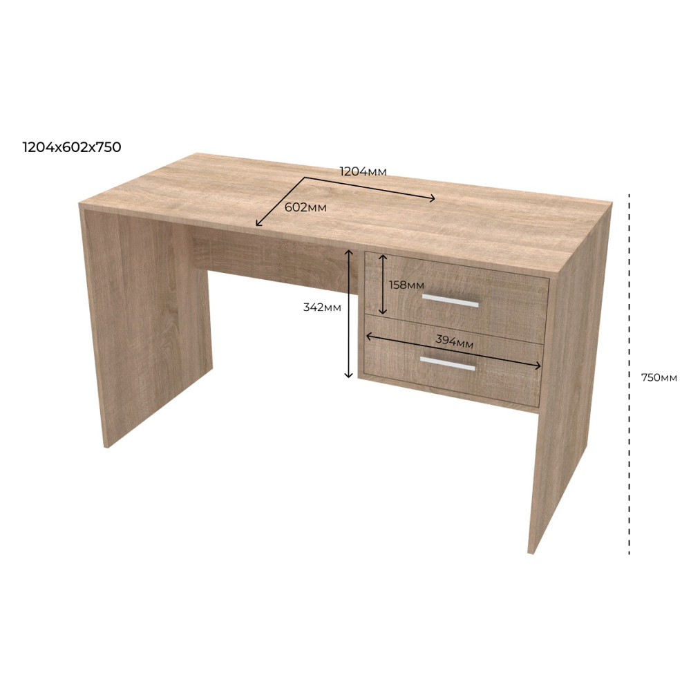 Офисный стол Doros Т2 120х60х75 см Дуб cонома (DRS-011312) Львов - изображение 3