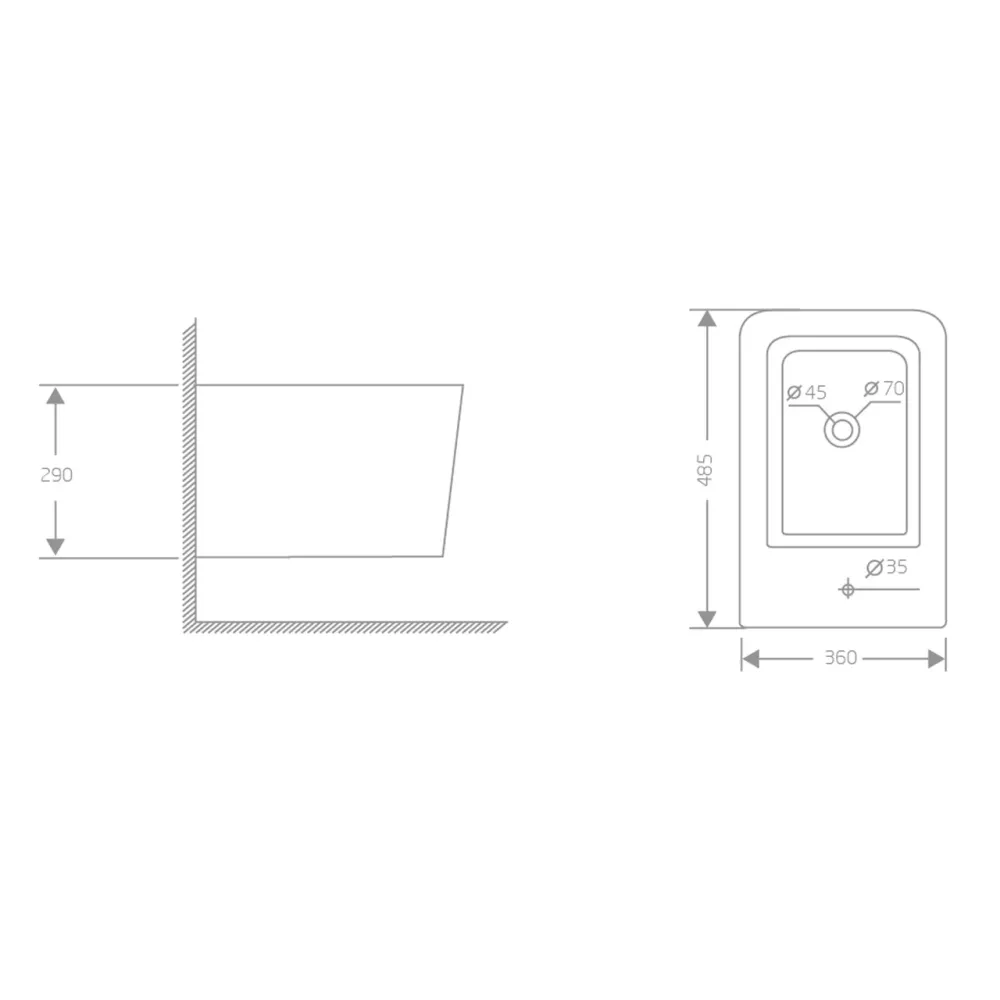 Біде підвісне Qtap Crow 485х340х290 мм White QT05555371W Київ - фото 10