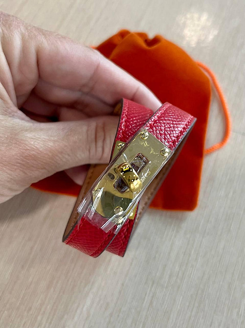 Браслет Hermes шкіряний браслет червоний Браслет Hermes / Hermes шкіряний браслет червоний – супер модний колір сезону Одеса - фото 5