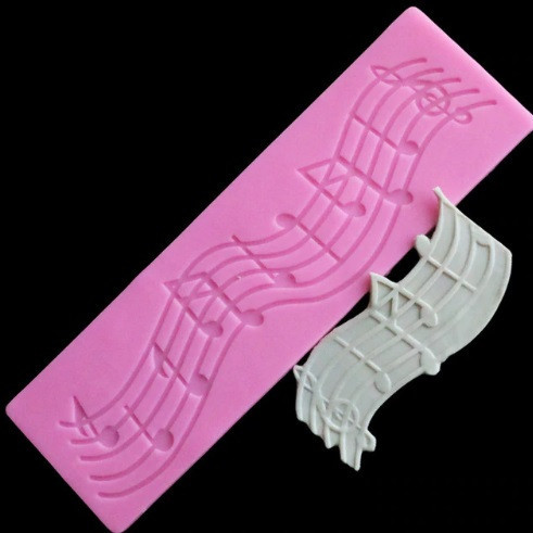 Молд силиконовый Ноты 198 на 59 мм розовый Киев - изображение 1