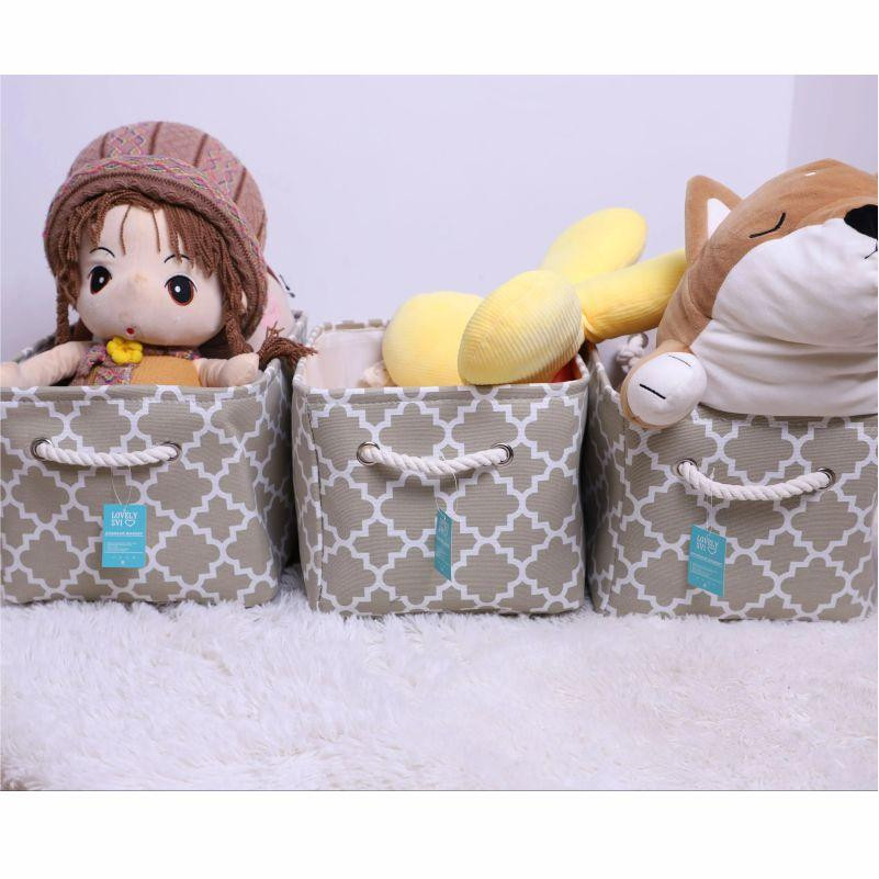 Корзина Органайзер Lovely Svi для хранения белья, одежды, косметики, книг, игрушек 38×28×24 Бежевый Киев - изображение 5