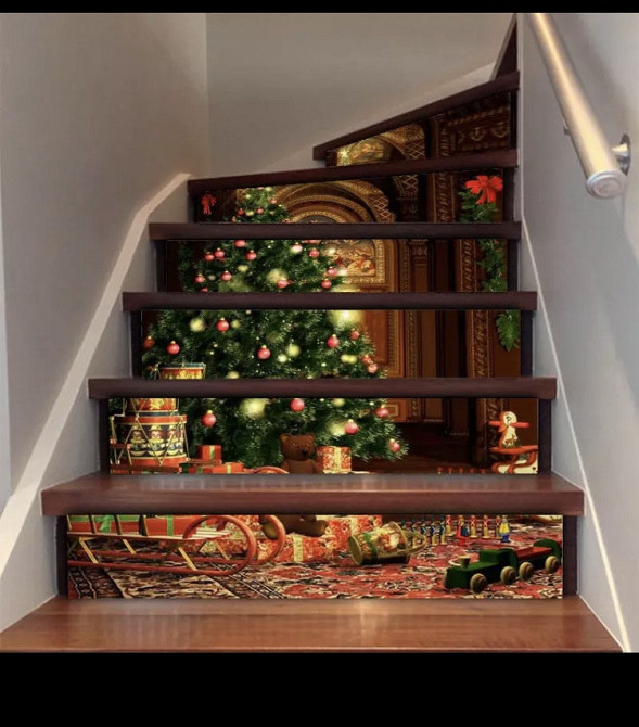 Наклейки на новий рік "Ялинка" - розмір стікера 50*70см, силікон Київ - фото 2