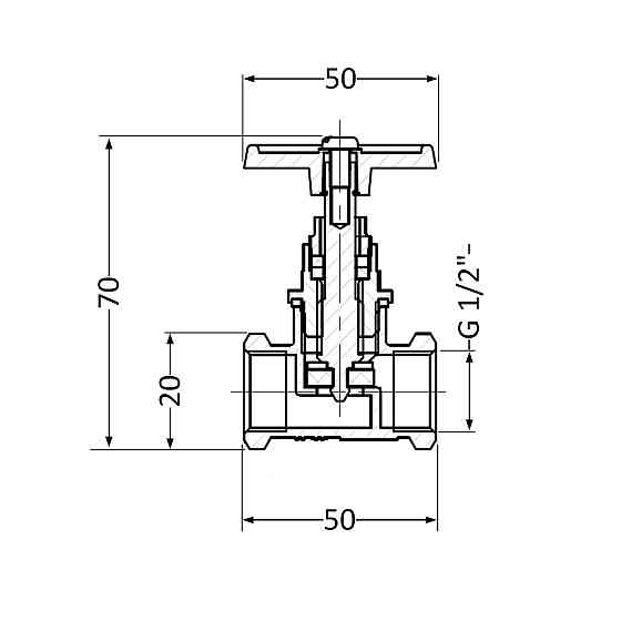 Вентиль латунный SD 15х1/2