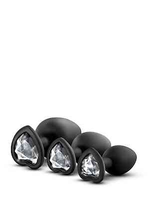 Набор анальных пробок LUXE BLING PLUGS TRAINING KIT WHITE GEMS Sex Aura Киев
