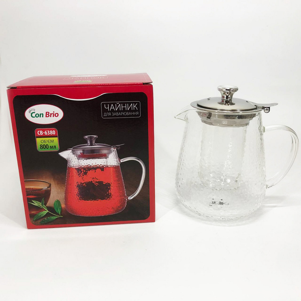 Красиві заварники для чаю Con, Скляний заварний чайник для чаю чайники, Чайник зі скляним заварником PM-70 Львів - фото 1