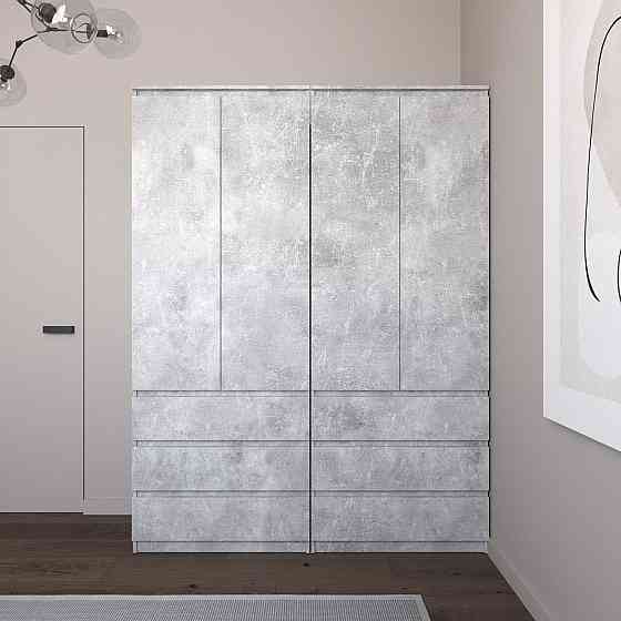 Шафа для одягу VAYS зі штангою та полицями, 6 шухляд, комплект з 2 шаф R9+R16 Бетон Львів