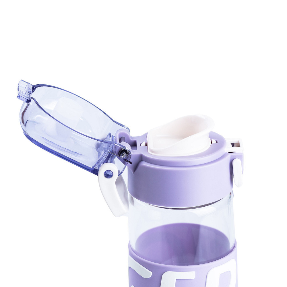 Бутылка для воды 460 мл стеклянная с пластиковой крышкой Фиолетовый HP17299V Киев - изображение 4