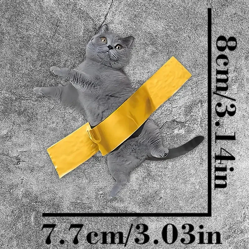 3D наліпка кіт на скотчі – миле декорування ноутбука та стін Київ - фото 3