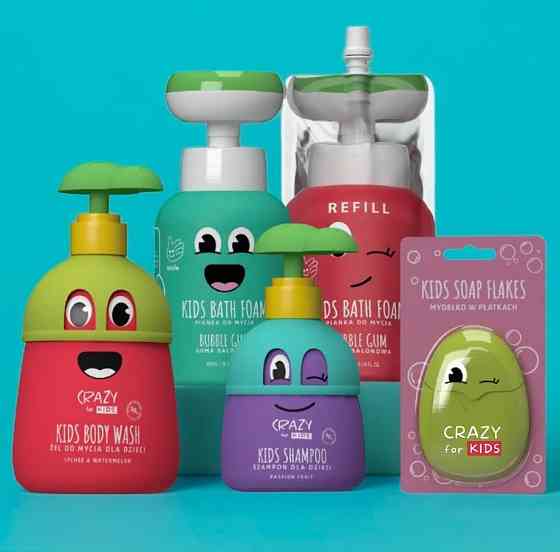 Гель для купання з ароматом лічі та кавуна Crazy for Kids Washing Gel Lychee & Watermelon HiSkin 500 мл Вінниця