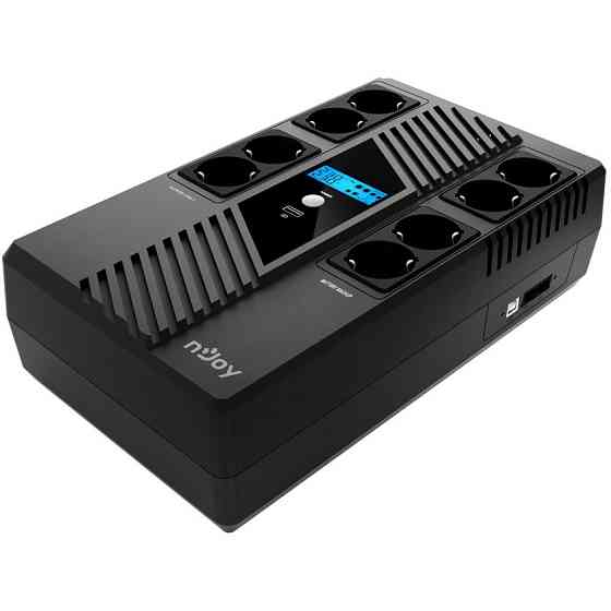 ДБЖ NJOY Token 800 (UPCSBLS680TTOAZ01B), Lin.int., 8 x Schuko, USB, LCD, пластик ( Чорний ) Харьков