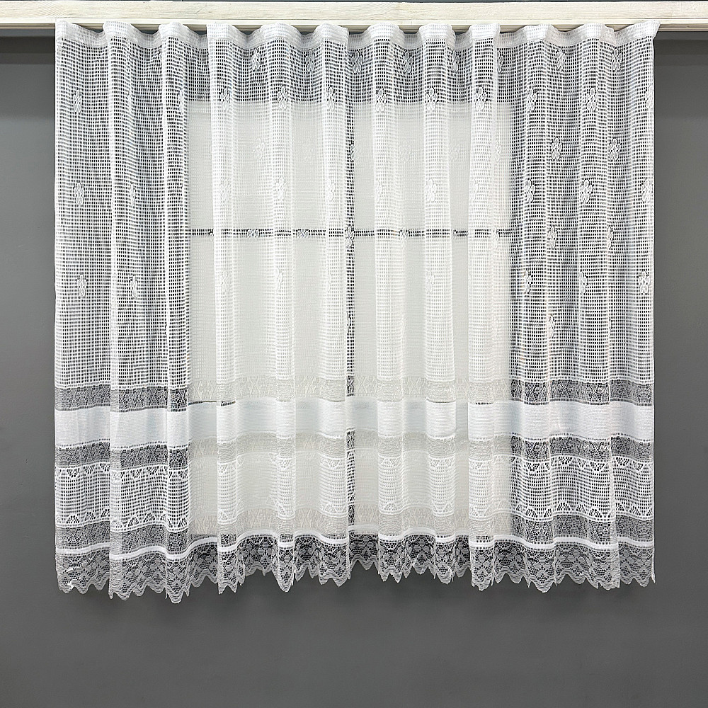 Тюль сетка VR-Textil Juli № 1869т Арка на кухню цвет белый 200х150 см (53-0162) Киев - изображение 2