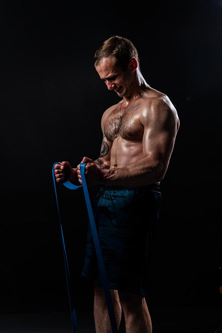 Эспандер петля резинка занятий фитнесом пилатесом кросфитом реабилитации силовых тренировок PowerP 4115 45кг Киев - изображение 10