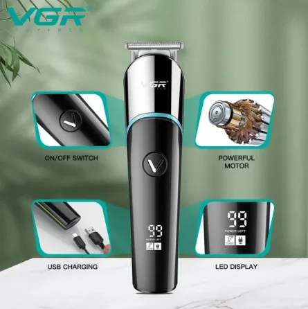 Триммер для бороды и волос VGR V291, аккумуляторный, лезвия нерж. сталь, 4 насадки, водостойкий Одесса
