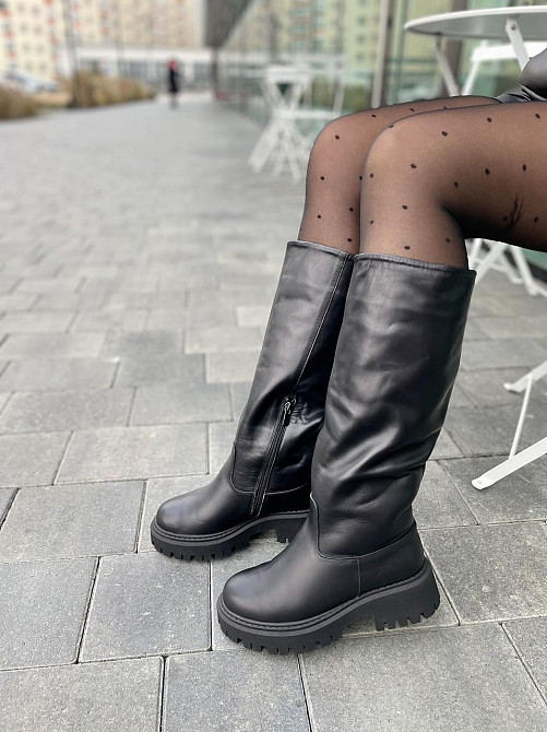Чоботи жіночі ARLEN чорні натуральна шкіра зима высота 35см обхват 37-38см (4865) Коломыя - изображение 7