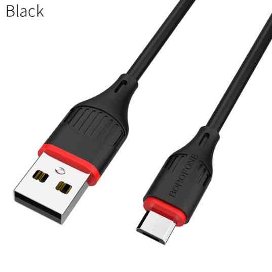 Кабель MicroUsb Hoco Borofone 1м Black Київ