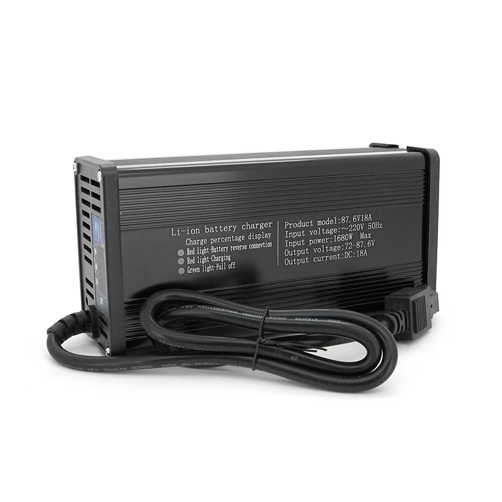 Зарядний пристрій Jinyi для акумуляторів LiFePo4 72V(87,6V),24S,18A,штекер Triangle plug (T-tipe/IEC/C13 N+L-), з індикацією,BOX Київ - фото 2