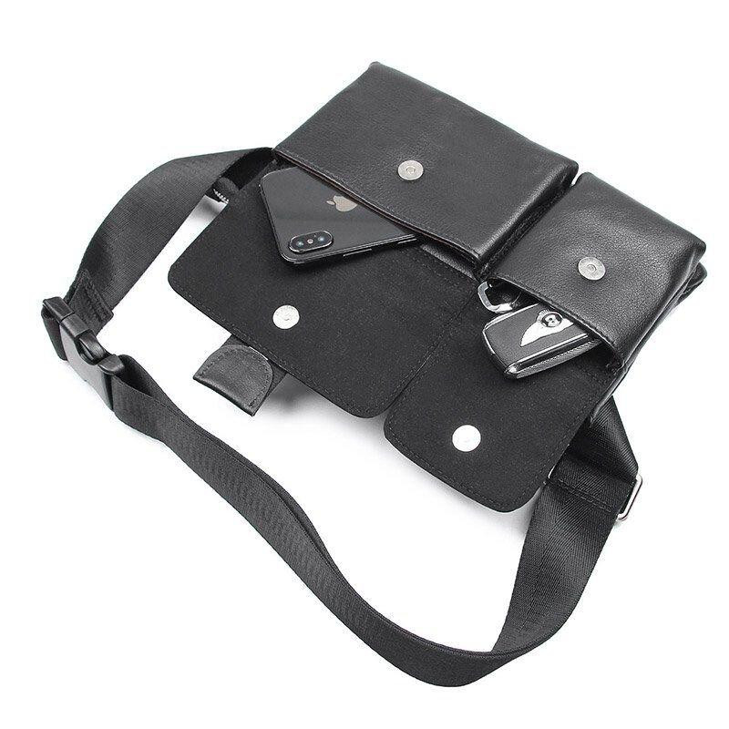 Сумка поясная кожаная Vintage 14953 Черная Киев - изображение 5