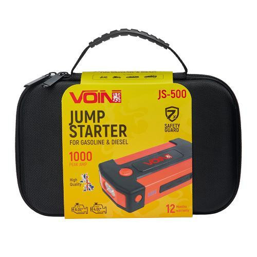 Пуско-зарядний пристрій VOIN JS-500 9000mAh 12V 500A з вбудованим ліхтарем, старт 250A Харків - фото 13