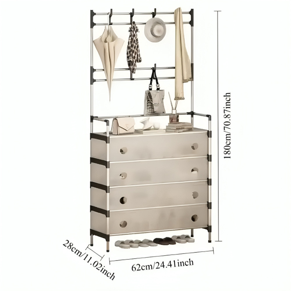 Вішалка для підлоги з полицею для взуття,180х62х28см,Dx6205b,Біла SBR Київ - фото 7