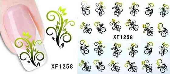 Наклейки на нігті під гель лак - розмір стікера 6*5см, інструкція по застосуванню є в описі товару Київ