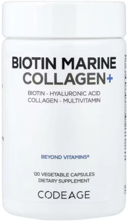 Биотин и морской коллаген Codeage Biotin Marine Collagen 120 вег капс Киев