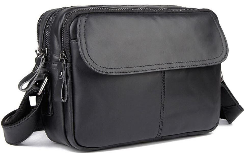 Сумка Vintage 14548 из натуральной кожи зернистая Черная Киев - изображение 2