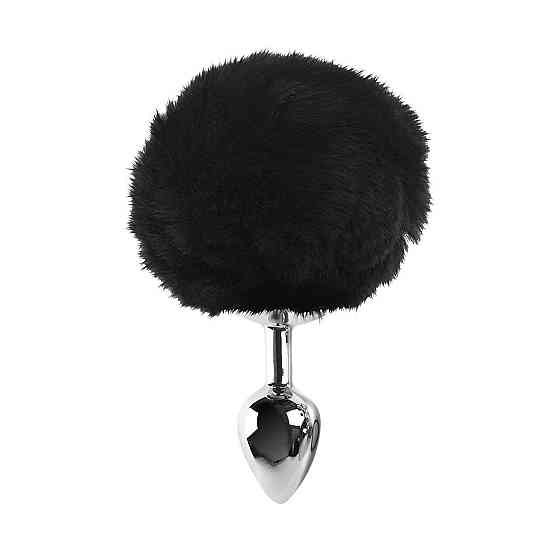 Металлическая анальная пробка М Art of Sex - Metal Butt plug Rabbit Tail Black, диаметр 3,4 см Sex Aura Киев