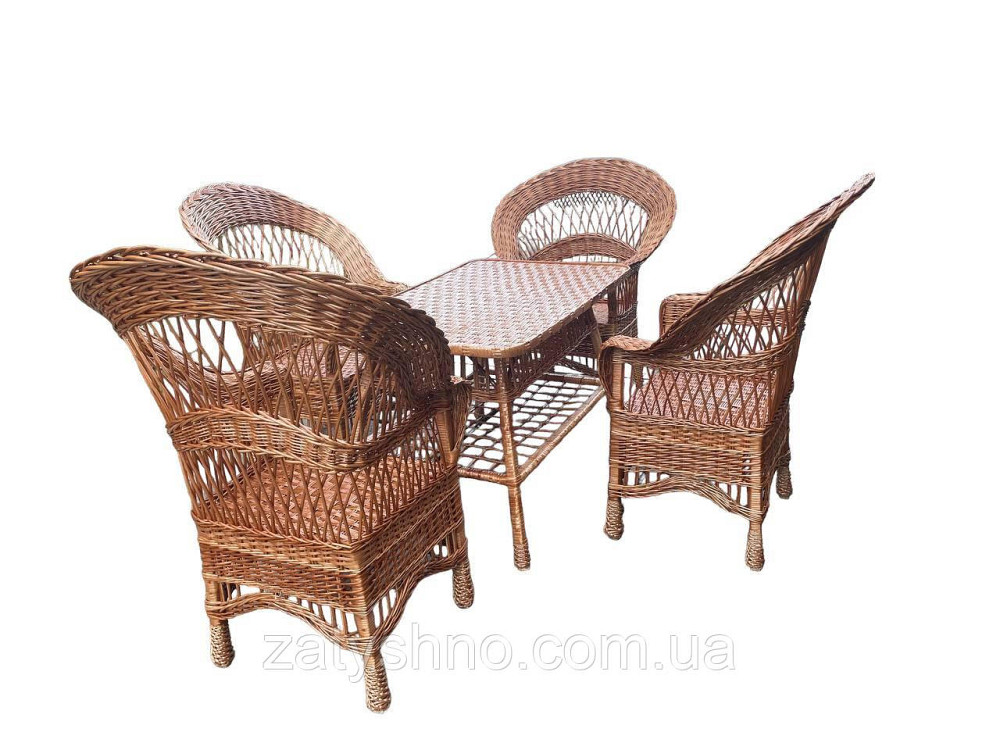 Набор из лозы стол с креслами Киев - изображение 2
