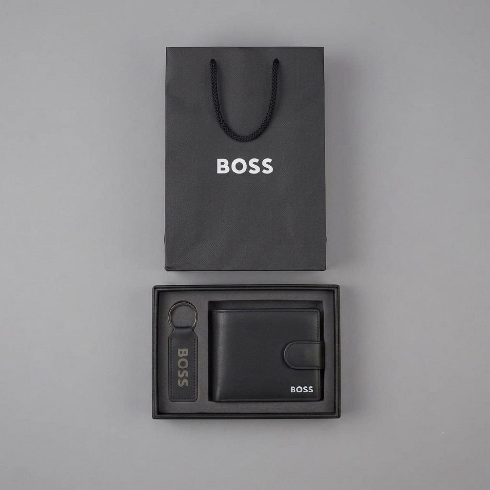 Мужской брендовый кошелек на кнопке Boss (7704-2) Киев - изображение 4
