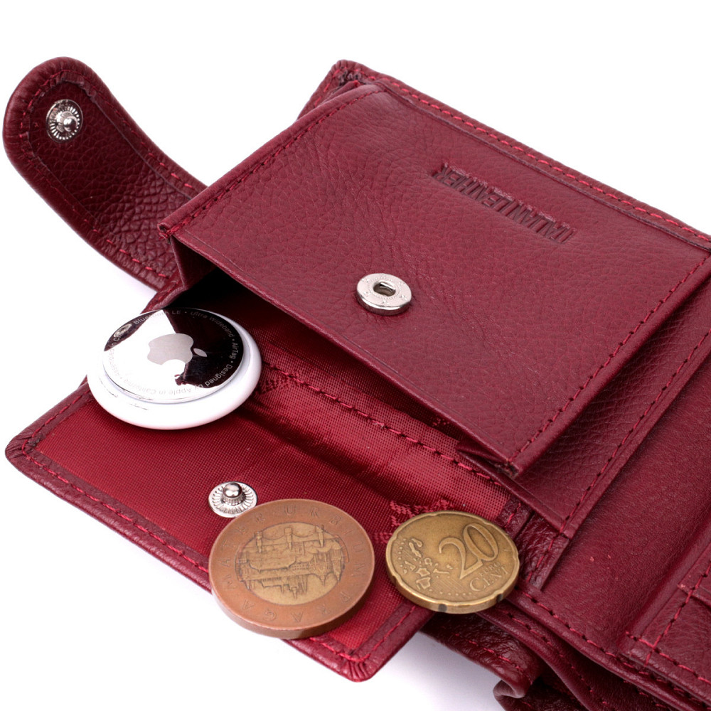 Стильное женское портмоне с блоком для карт из натуральной кожи ST Leather 19472 Бордовый Киев - изображение 8