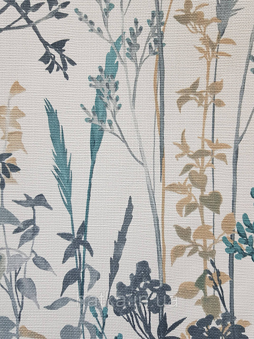 Винілові на флізелін Eristmann Casyal Chic 1.06x10 листя рослини бірюзові сірі на білому 10258-18 Київ - фото 5