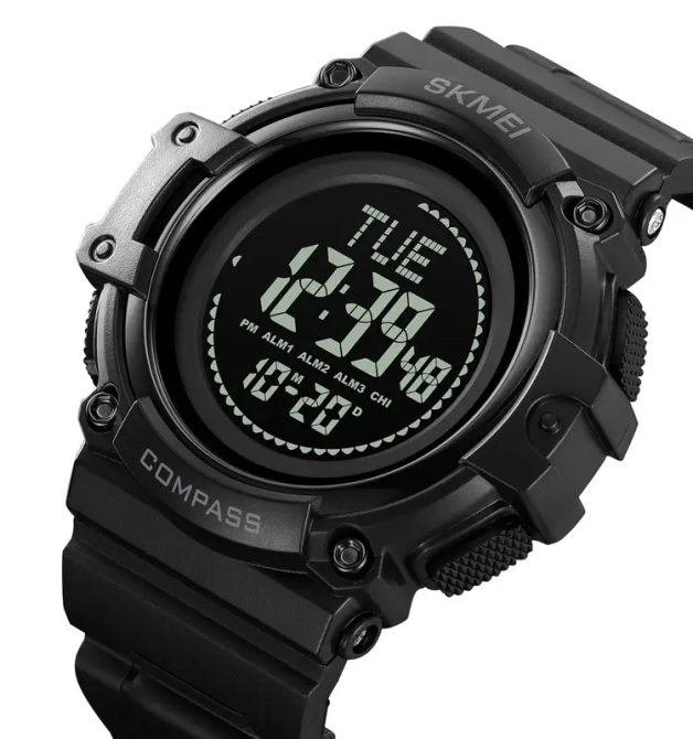 Часы мужские спортивные Skmei 2233 compass с компасом (Черный) Киев - изображение 2