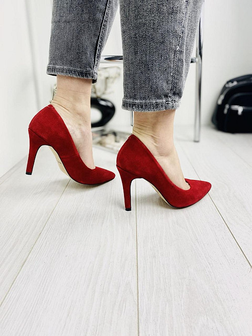 Nivelle Туфлі жіночі NIVELLE червоні натуральна замша каблук 10см 37р (1826/91-9535) Коломия - фото 1