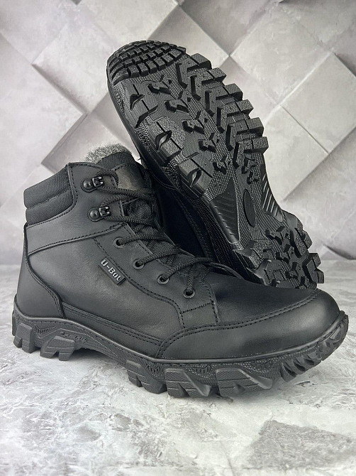Військові чоловічі зимові черевики хихак чорного кольору прошиті та проклеєні військові черевики на хутрі WAR Львів - фото 7