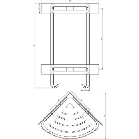 Полиця подвійна кутова Globus Lux BQ9422 Київ