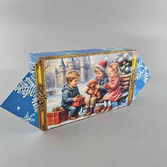Новогодняя подарочная картонная упаковка для конфет (500грм) №239 