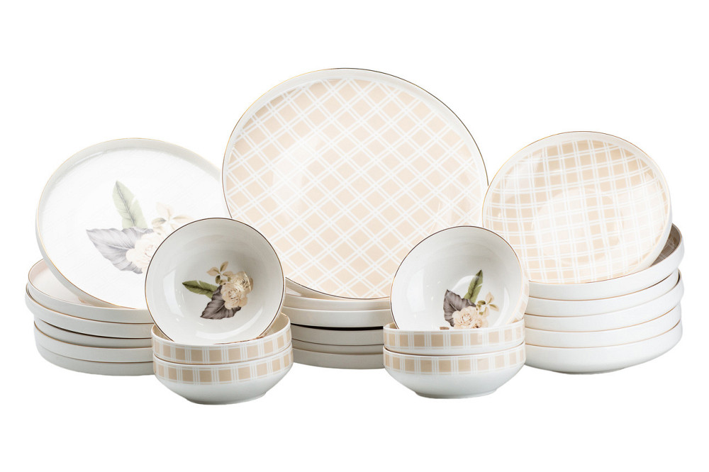 Столовий сервіз на 6 персон порцелянаовий рожевий HP23414 Коломия - фото 1