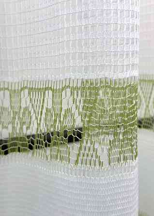 Тюль сітка висотою 1,5м "Juli", колір білий з салатовим 1875т Київ