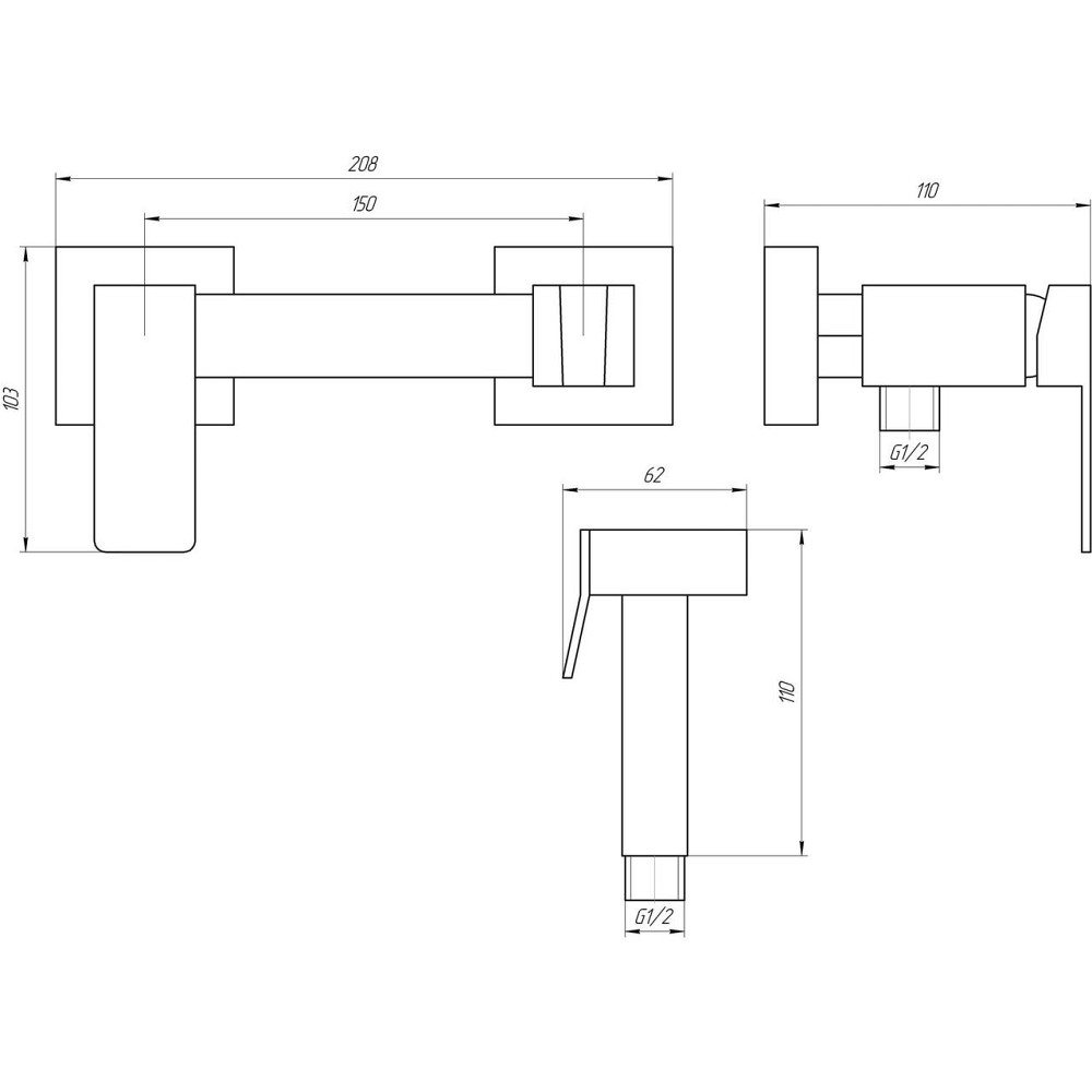 Смеситель гигиенический Globus Lux Niagara GLN-5-106MIX-SS (000022949) Киев - изображение 4