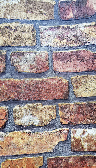 Обои виниловые на флизелине AdaWall Roka 1.06х10 под кирпич структурные терракотовые коричневые 23104-4 Киев - изображение 2