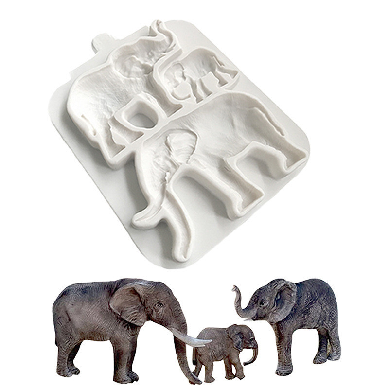 Молд силиконовый Слоны 160 на 130 мм серый Киев - изображение 1