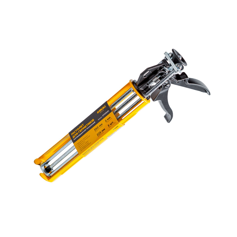Пістолет для герметиків напіввідкритий посилений 3 штоки 225 мм SIGMA (2723041) Київ - фото 3