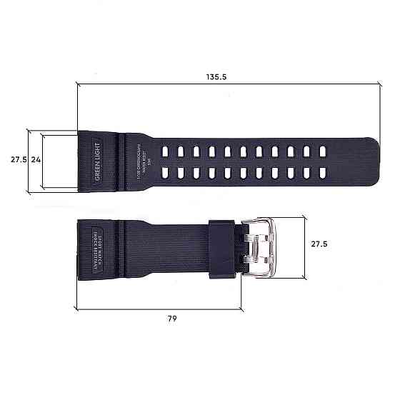 Ремінець для годинника Skmei 1283/1277/1384BK Black SBR Київ