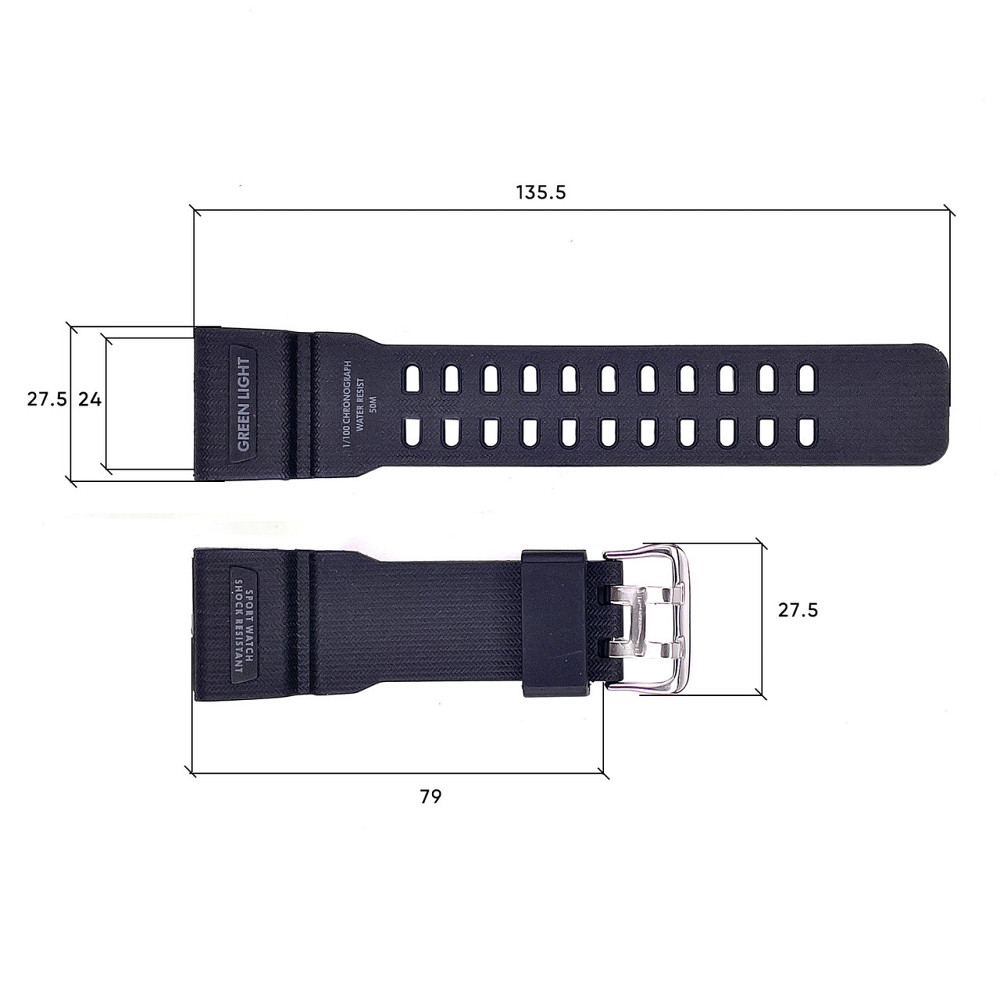 Ремінець для годинника Skmei 1283/1277/1384BK Black SBR Київ - фото 3