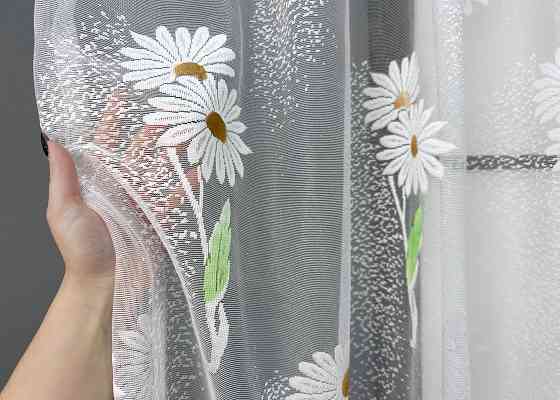 Коротка тюль, висота 1,5 м., жакард колір білий 1897т Київ