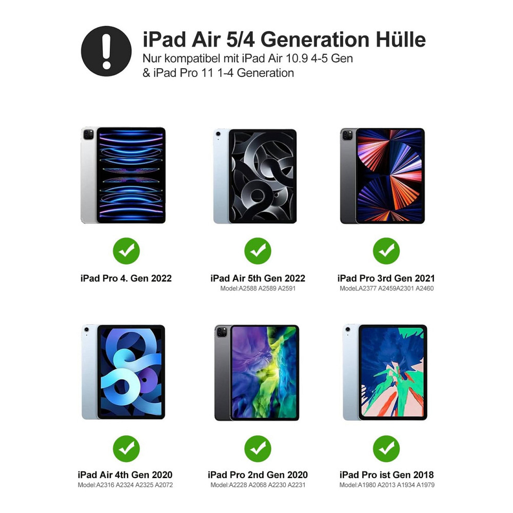 Клавіатурний чохол для iPad Air 11 / iPad Pro 11 чорний з тачпадом QWERTY з RGB підсвічуванням знімна бездротова Київ - фото 7